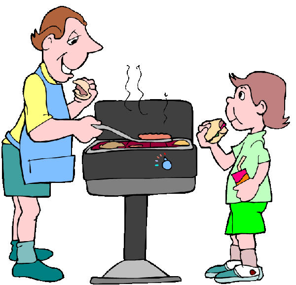People barbecue.