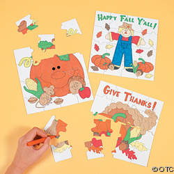 Color-Your-Own Fall Puzzles